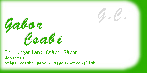 gabor csabi business card